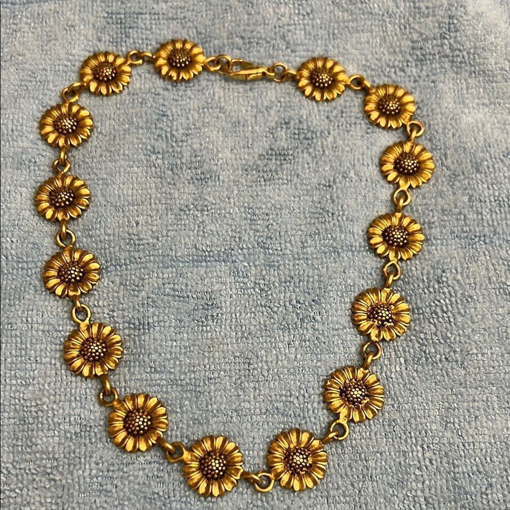 Gold Medallion Choker Necklace with Intricate Floral Design